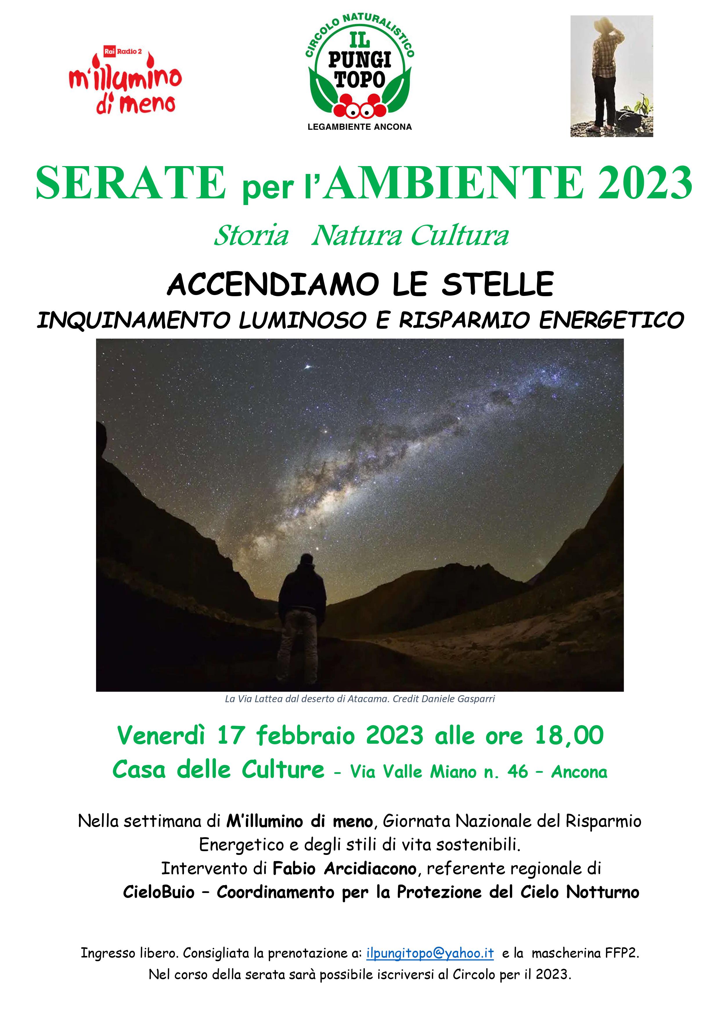 17 febbraio 2023 Accendiamo le stelle inquinamento luminoso