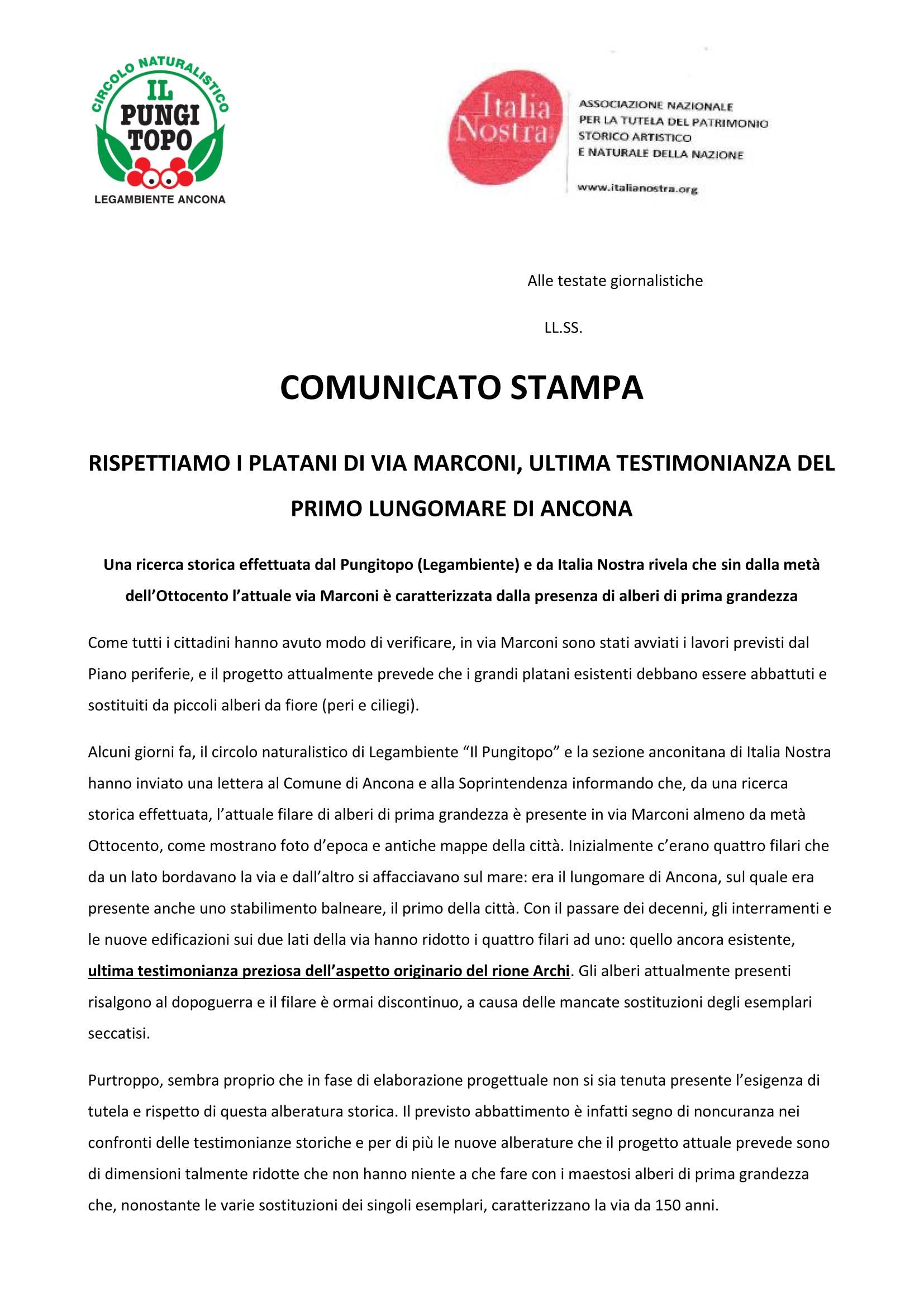 comunicato stampa pungitopo italia nostra alberi via marconi Page 1