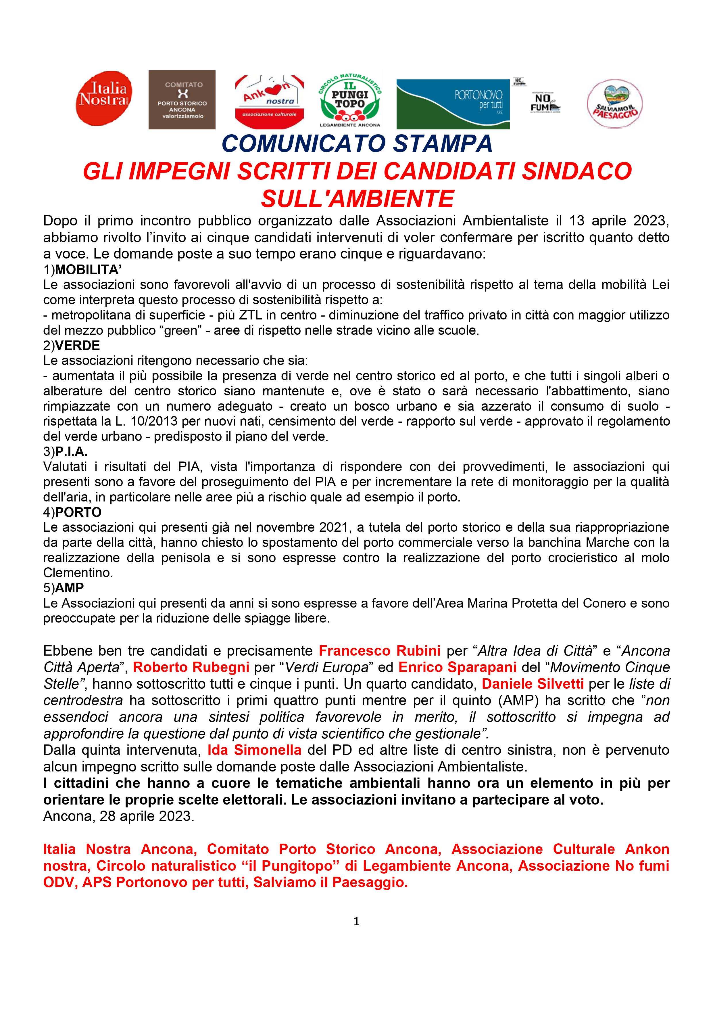 CS associazioni post incontro con candudati sindaco 13 apri 2023