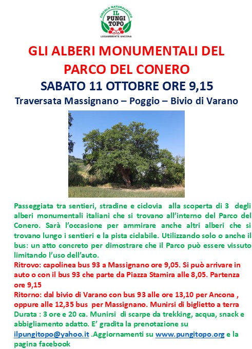 11 ottobre alberi monumentali Poggio e Massignano